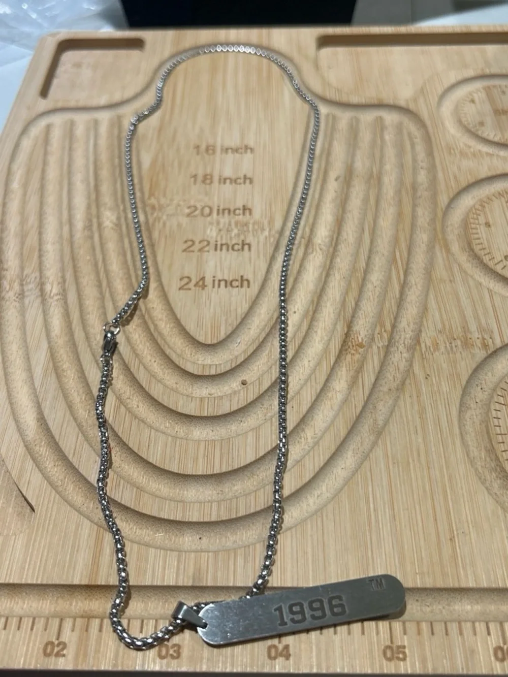 Silver color dog tag style 1996!Pendant Necklace - Silver